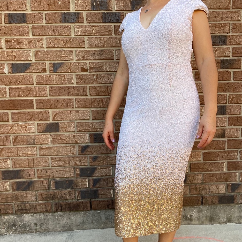 White and gold dress